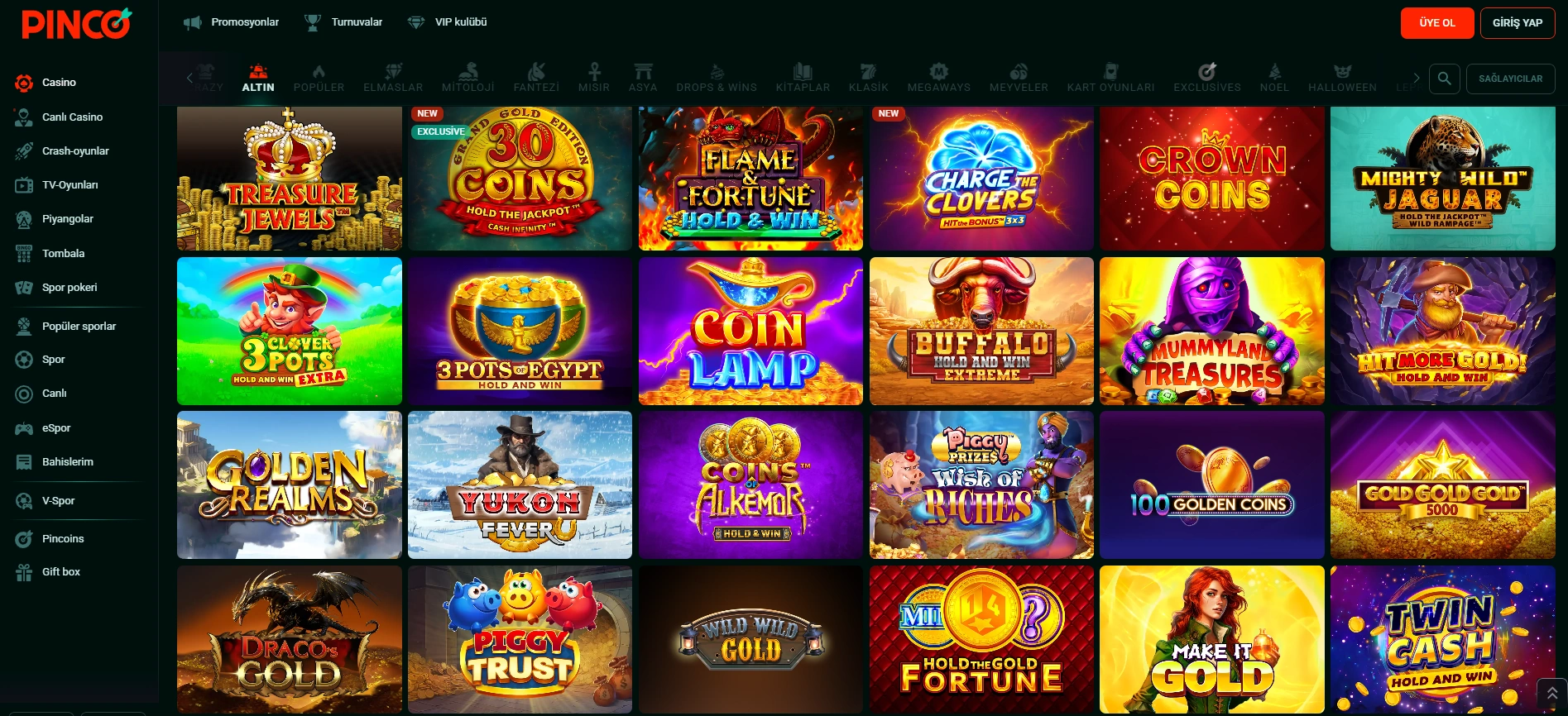 Pinco casino bonuslarıyla hangi oyunları oynayabilirsiniz?